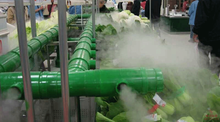 超市蔬菜保鲜加湿案例--工业超声波加湿器